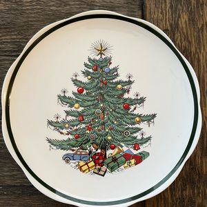 Vintage Cuthbertson Pie, Cake or Sweets Dish Original Christmas Tree